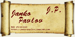 Janko Pavlov vizit kartica